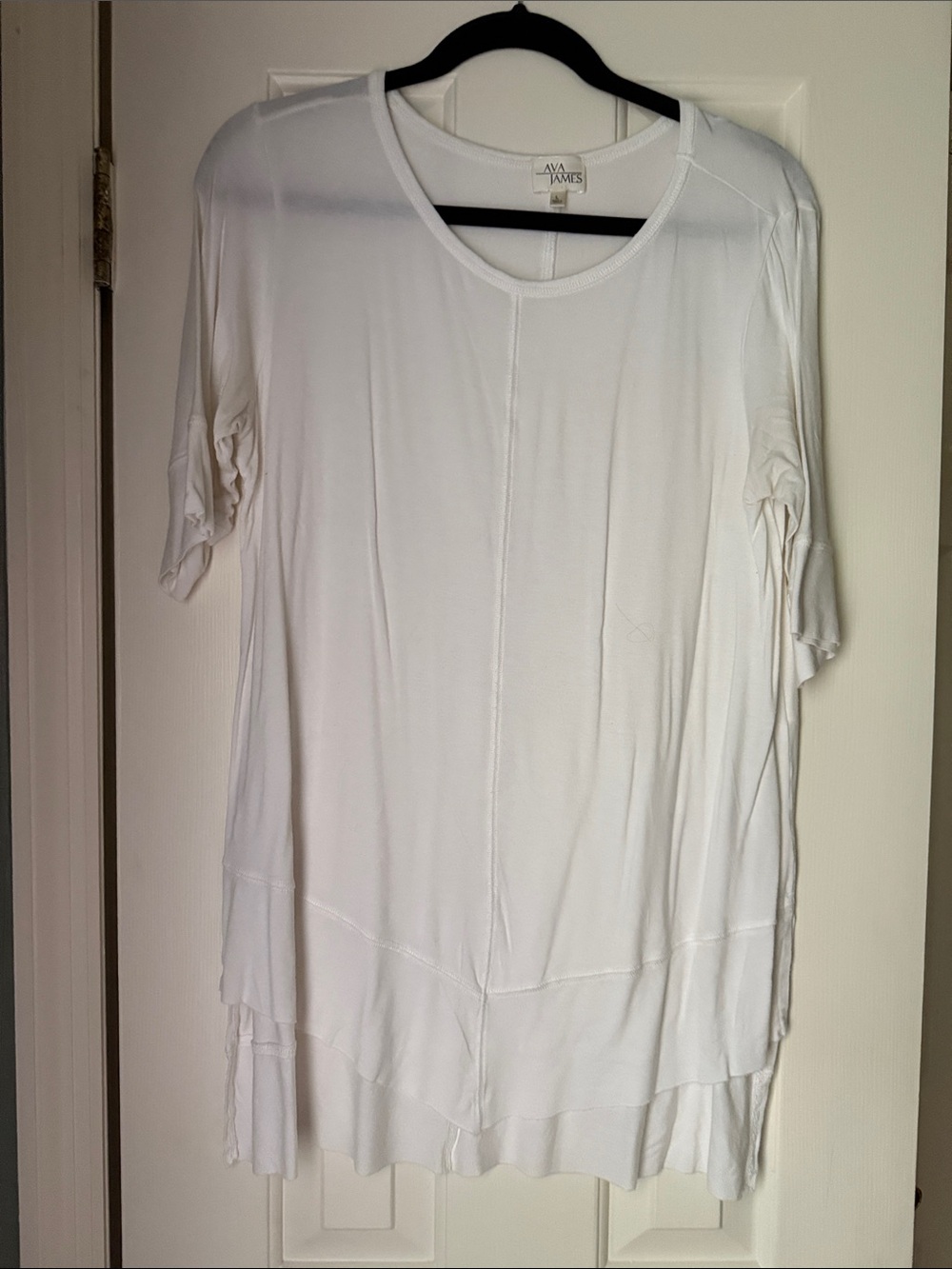 Ava James White Layered Short-Sleeve Tunic